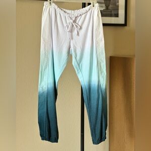 Chaser White and Teal Ombre Joggers